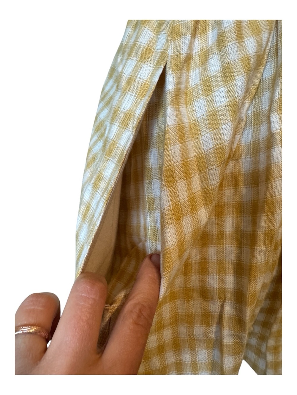 Camila Coelho Yellow Gingham Button-Front Dress - Picture 5 of 7